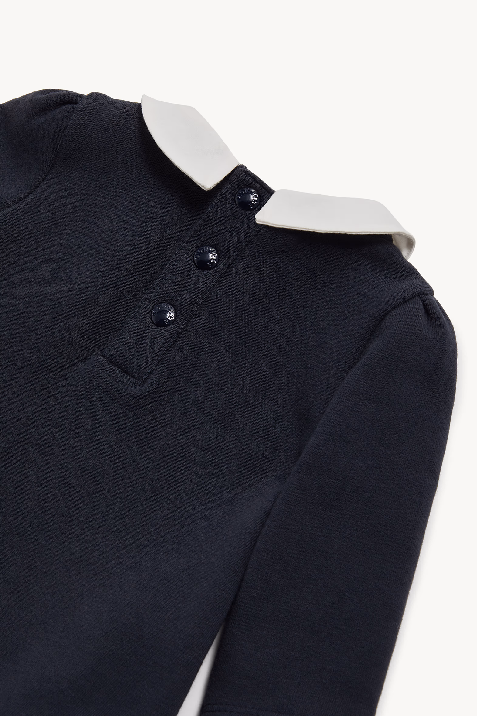 Ruffled Cotton Dress Girl Navy Blue Moncler 4